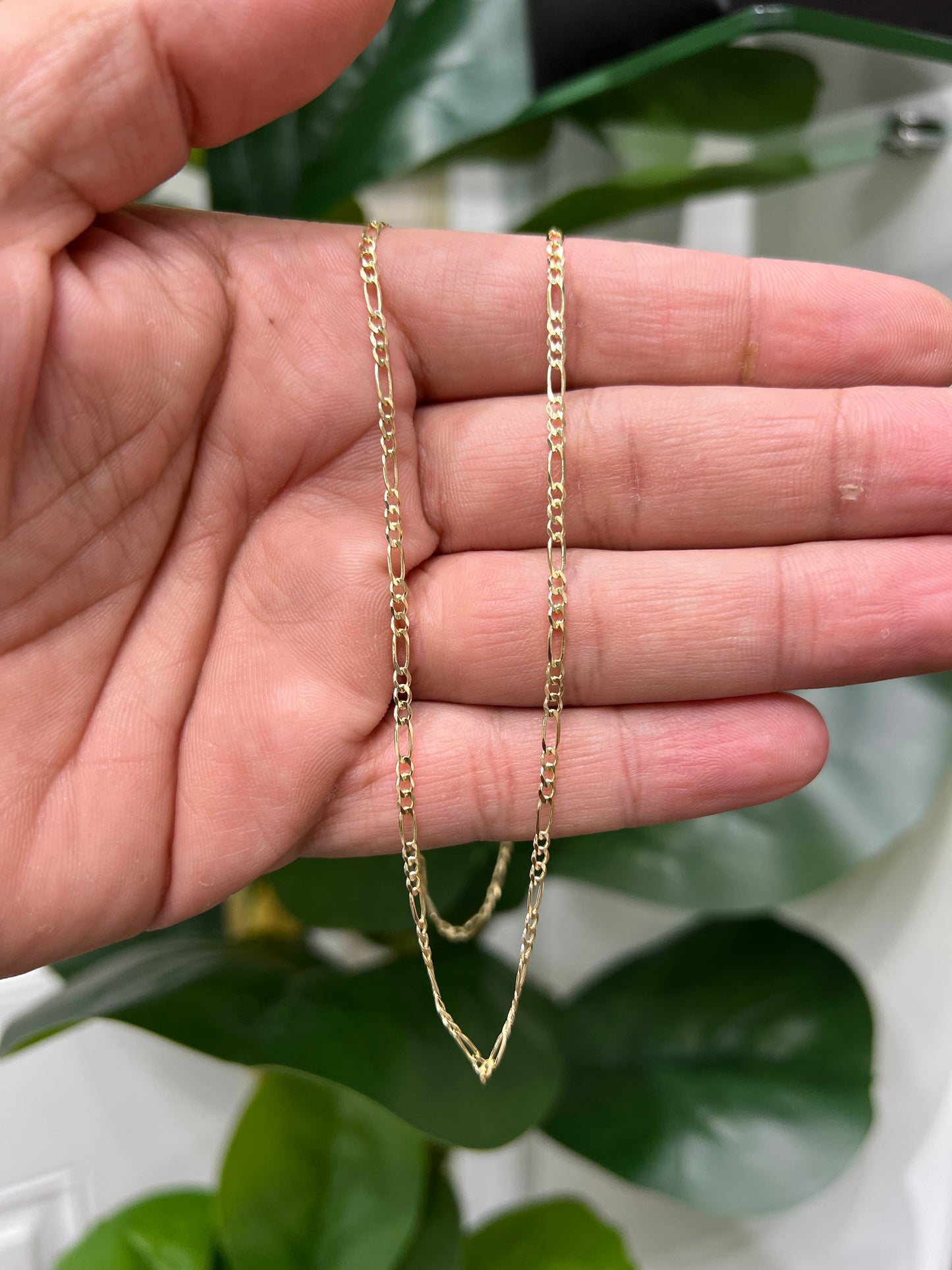 1253- NEW 14K Solid Figaro Link 20" (2.5mm) W.G