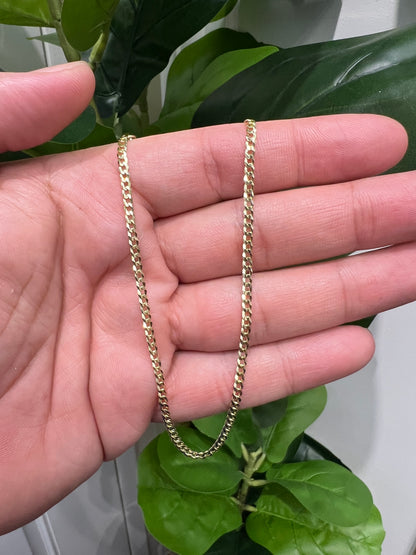 1348- NEW 14K Solid Cuban Curb Chain 18" (2.8mm) W.G