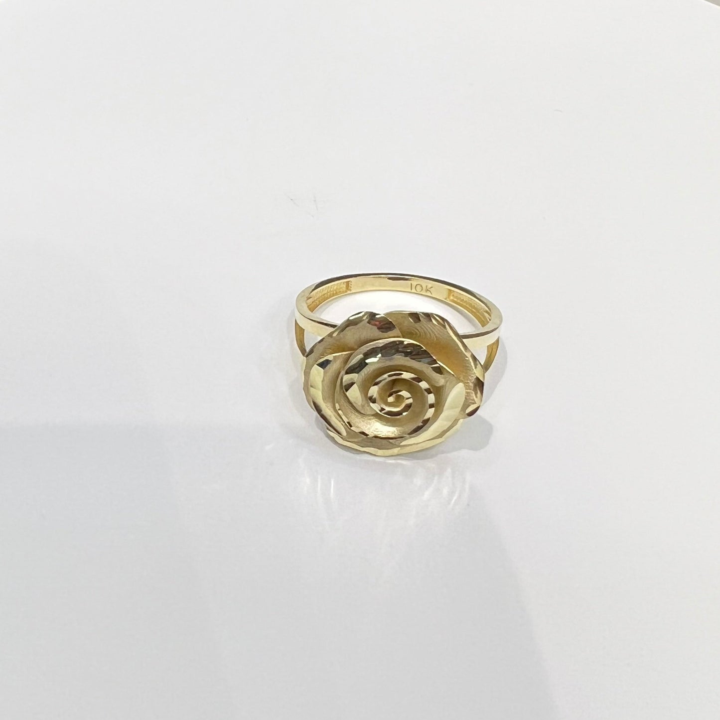 1634- NEW 10K Rose Flower Fancy Ring W.G