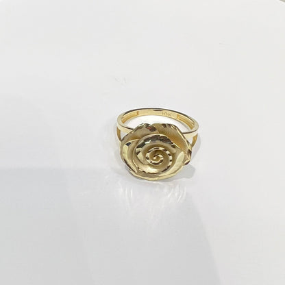 1634- NEW 10K Rose Flower Fancy Ring W.G