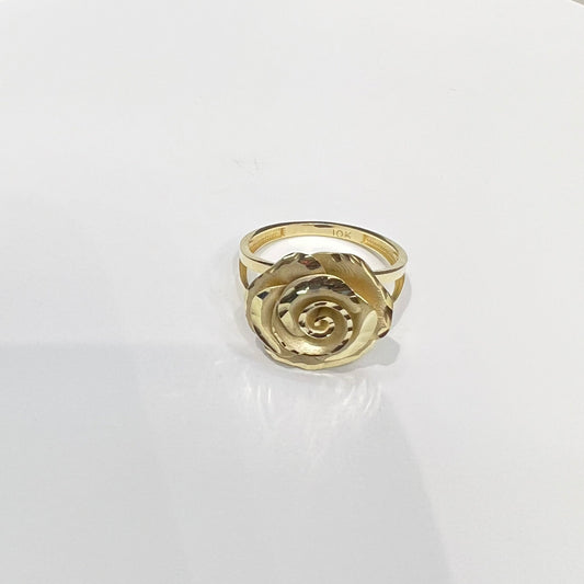 1634- NEW 10K Rose Flower Fancy Ring W.G