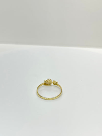 1480- NEW 14K Double Heart Ring W.G