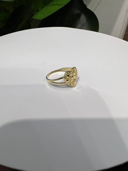 932- NEW 14K Heart Shaped Nugget Ring W.G