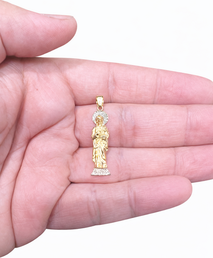 1548- NEW 10K St Jude San Judas Pendant W.G