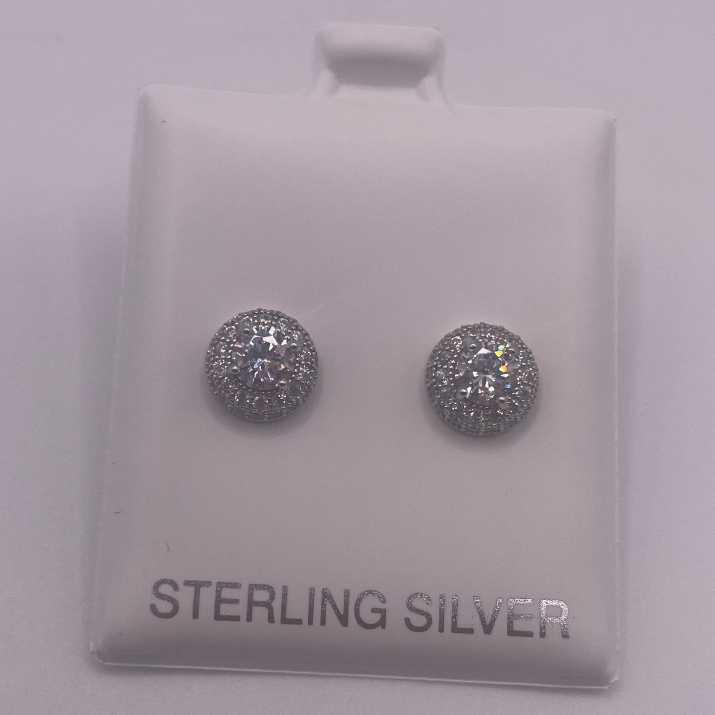 S527- .925 White Cz Stones Studs Earrings