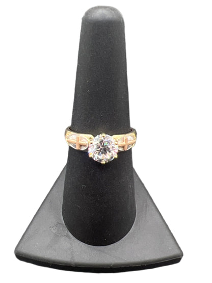 360- 14K Engagement Ring With Cross