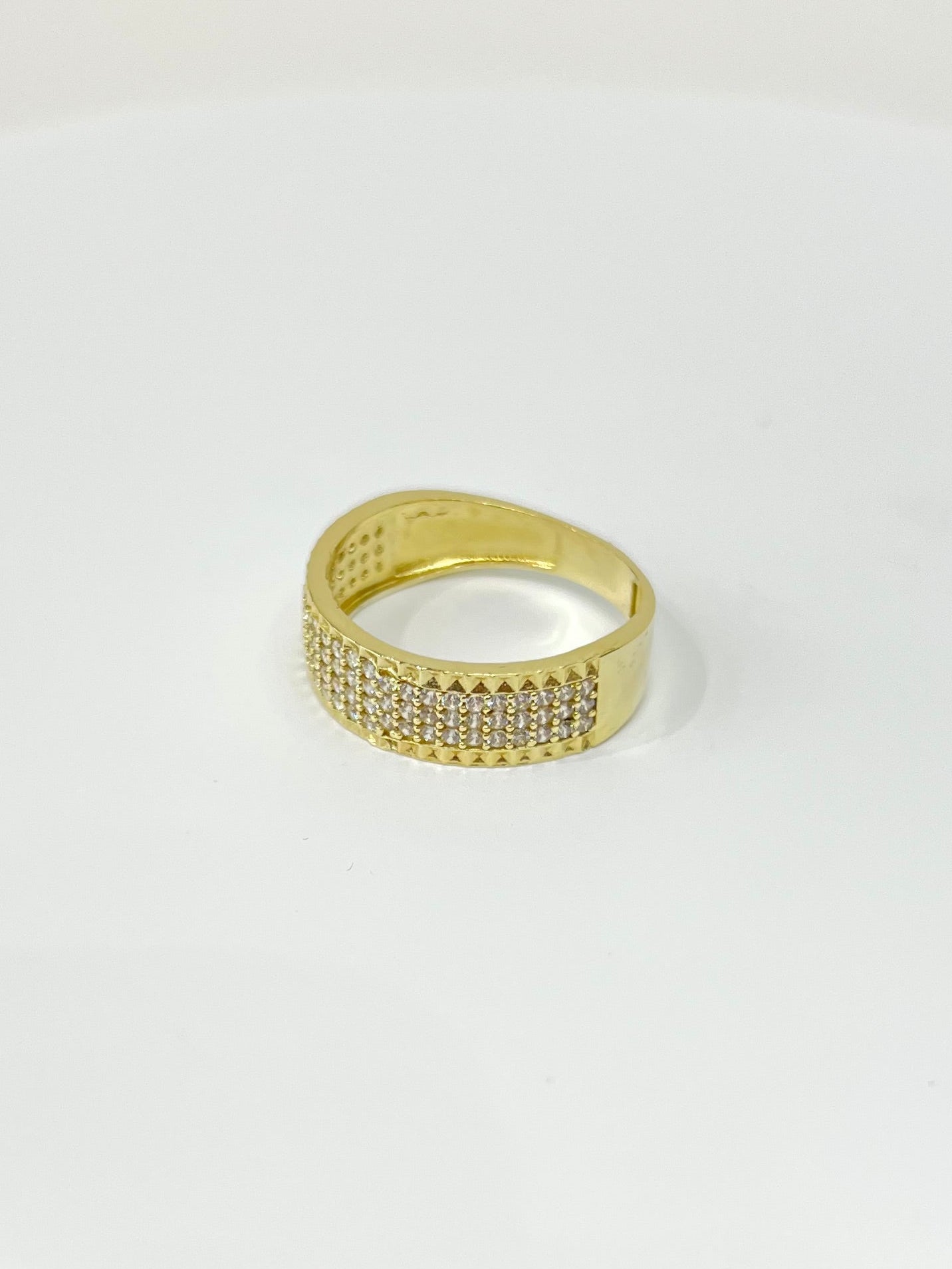 1378- NEW 10K Full Cz Gold Band Ring W.G