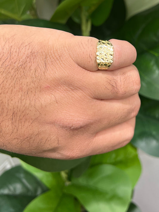 1389- NEW 14K Square Nugget Ring W.G