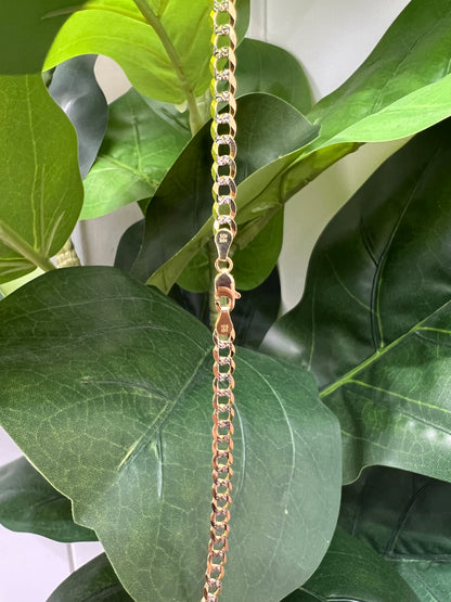 1571- NEW 10K Solid Cuban Curb Chain 20” (4.7mm)W.G