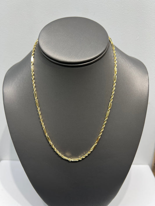 1284-NEW 10K Hollow Milano Chain 20” (3mm) W.G