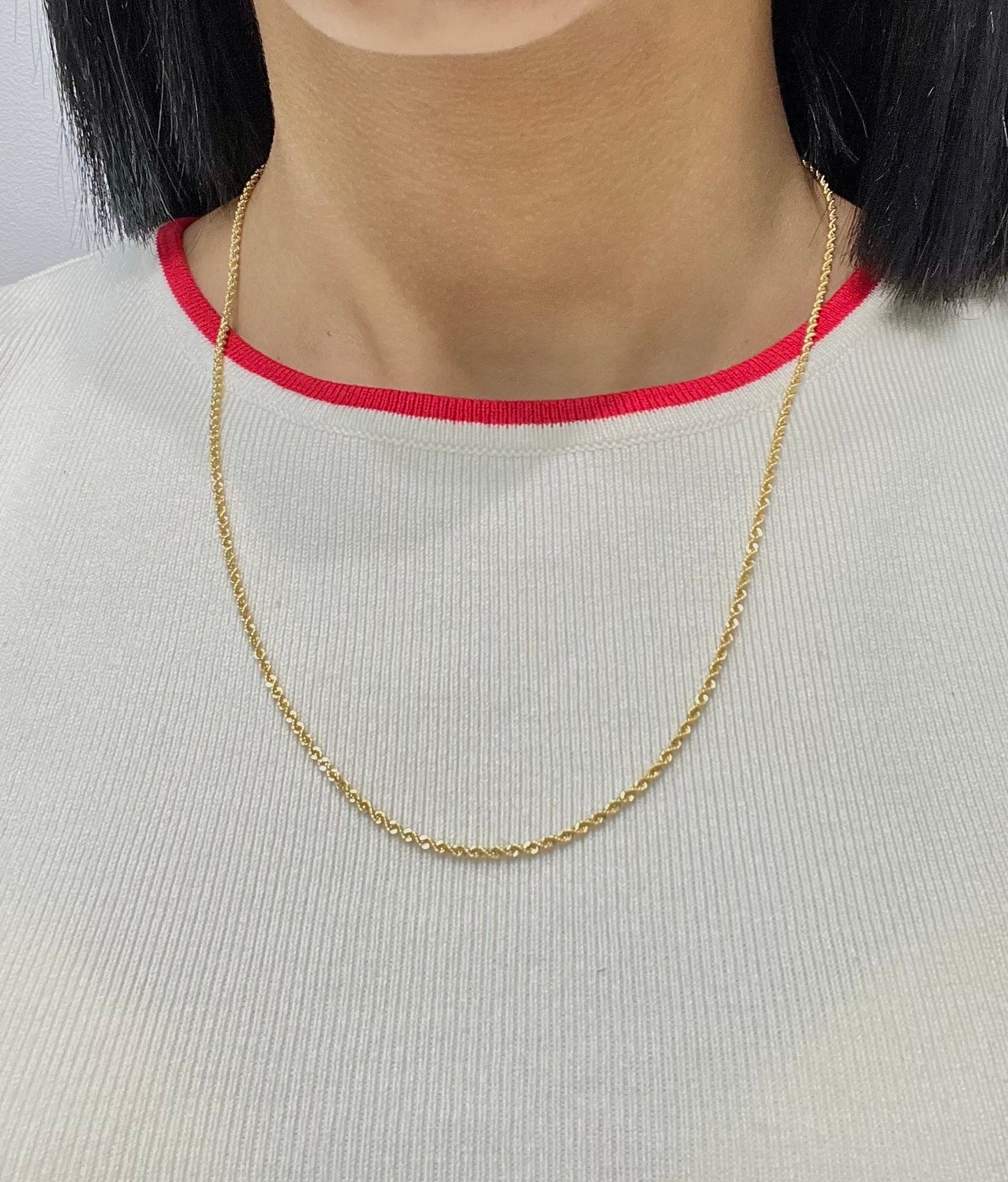 338-NEW 14k Gold Rope chain  (2.MM).W.G