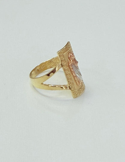1801- NEW 14K Square St.Jude Fashion Ring W.G