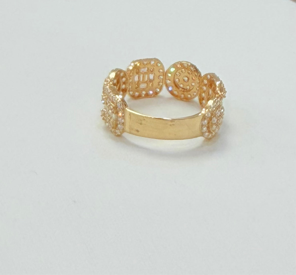 1005-NEW 14K Belt Ring Full CZ Stone W.G