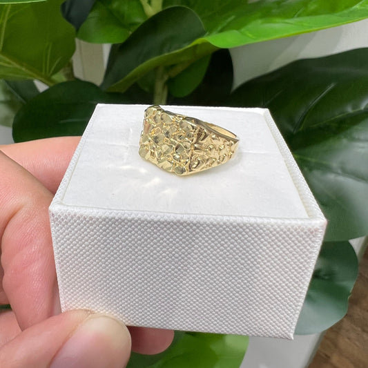 1193- NEW 14K Square Nugget Men's Ring W.G