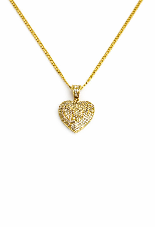 1505 NEW 14K Heart Iced Out Full Cz Love Pendant W.G