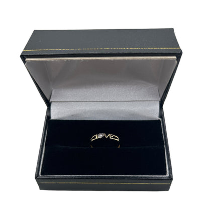 865- NEW 14K Thin Love Gold Ring (W.G)