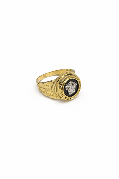 1489- NEW 10K Medusa Fancy Nugget Gold Ring W.G