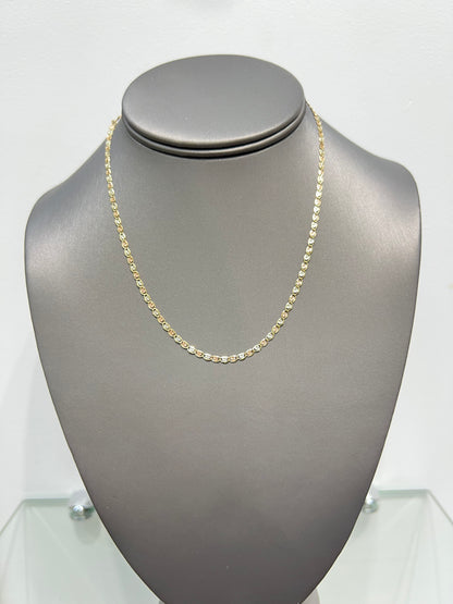 314-NEW 14k  Valentino chain  Tri tone (2.6mm).W.G
