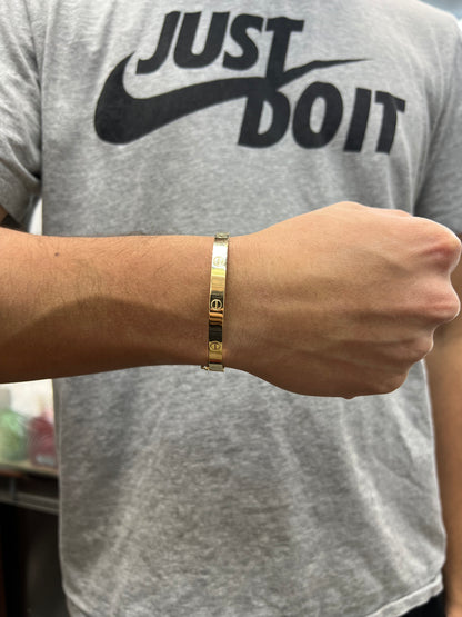 1337- 14K Cartier Style Bangle Band Bracelet Replica (19cm)W.G