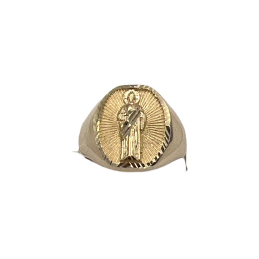 653- St Jude Figure Solid Ring Sz 9