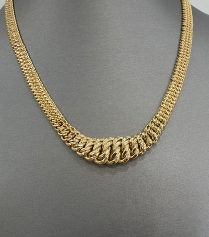 1725- NEW 10K Princess Cut Necklace 18” (13.8mm)