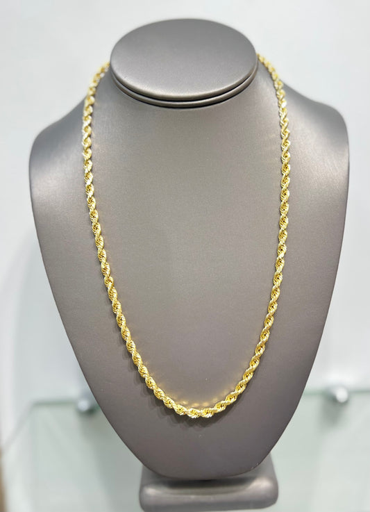 467- NEW 14K Semi Solid Rope Chain (4.50mm) W.G