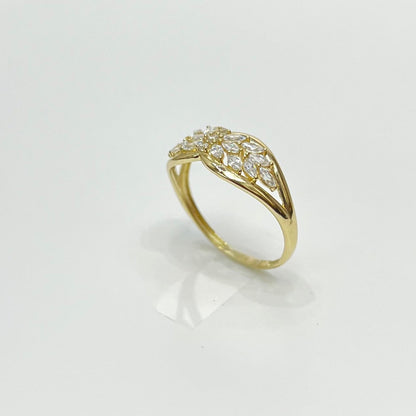 1477- NEW 14K Gold Cluster Ring W.G