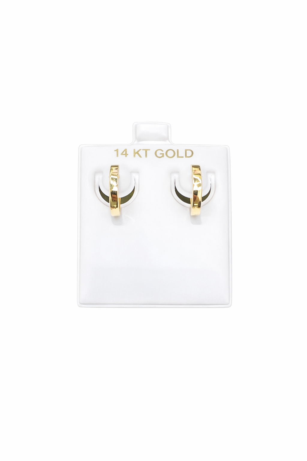 1386- NEW 14K Gold Huggie Hoop Earrings (13x2.3mm) W.G