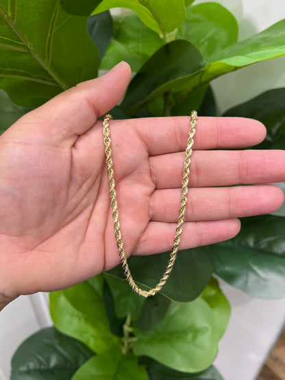 1328- NEW 10K Hollow Rope Chain (4.2MM) W.G