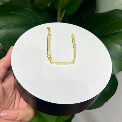 1229- NEW 14K Cuban Curb ID Bracelet (5.7mm) W.G
