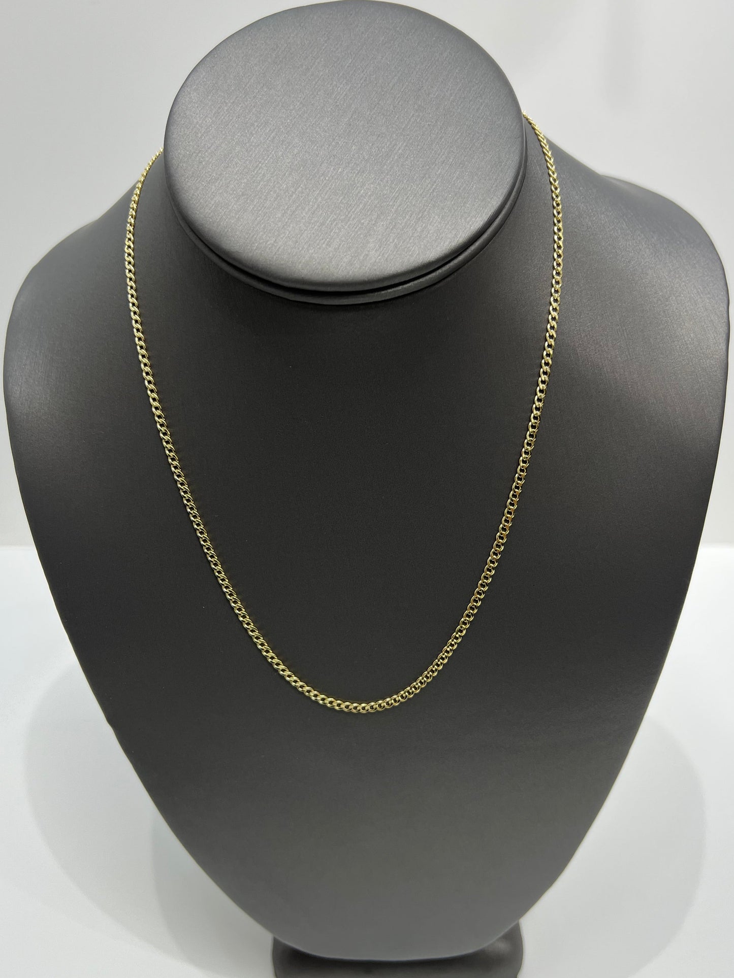 1469- NEW 14K Hollow Cuban Link Chain 18" (2.5mm) W.G