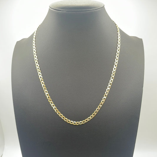 00110 - NEW 14k Hollow Gold, Cuban Link two-Tone (4.01) W.G