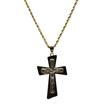 784- NEW 14K Light Weight Crucifix Pendant (35x24mm) W.G