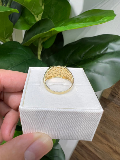 1193- NEW 14K Square Nugget Men's Ring W.G