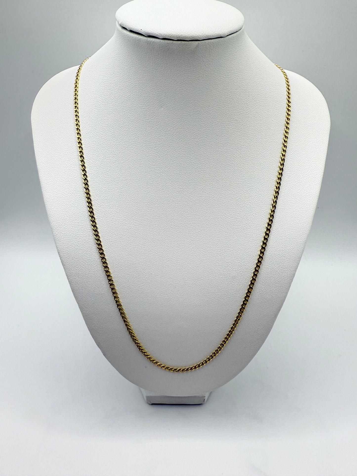 893- NEW 14K Hollow Cuban Curb Chain 2.5mm).W.G