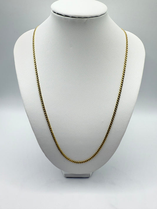 893- NEW 14K Hollow Cuban Curb Chain 2.5mm).W.G