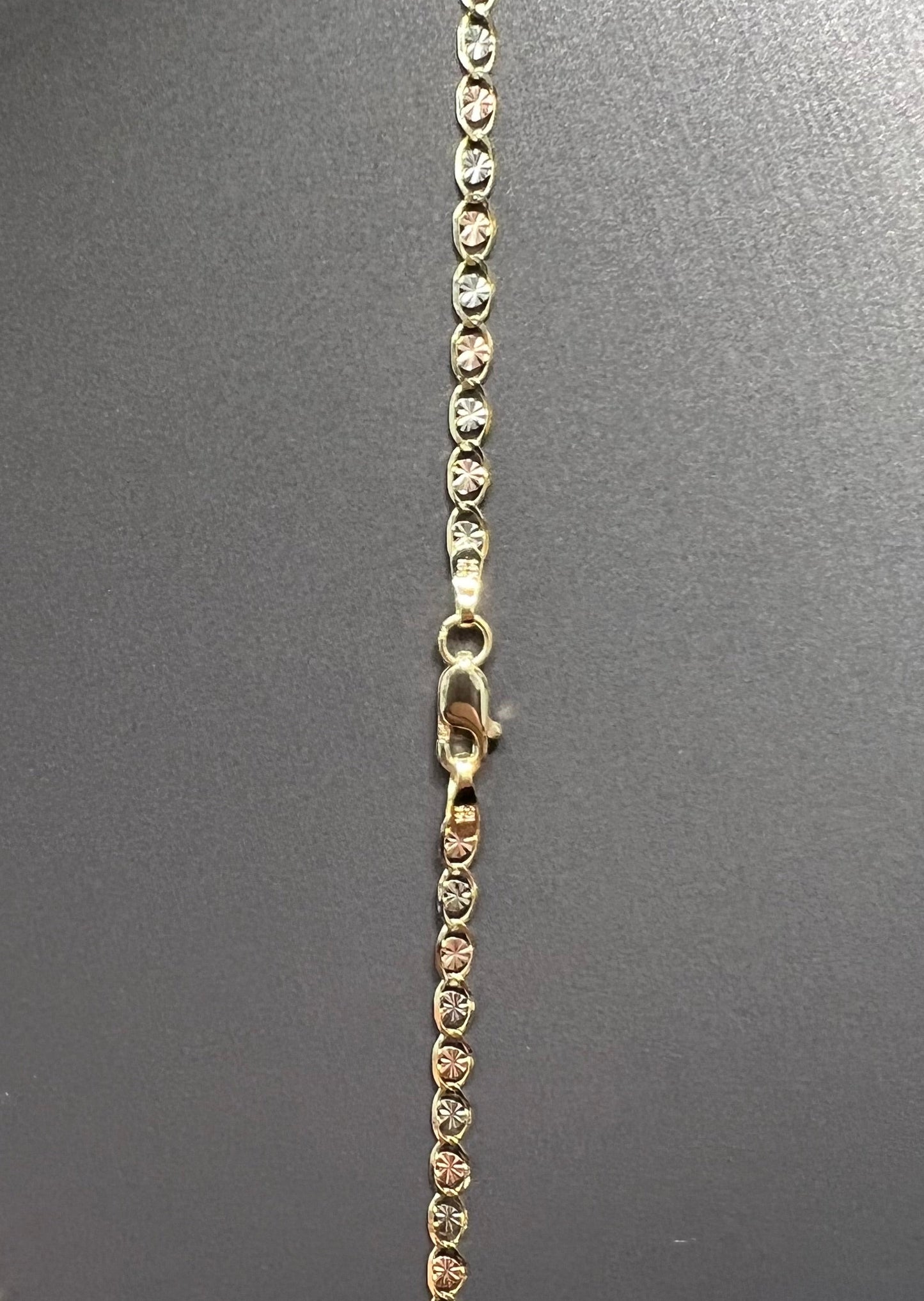 1160- NEW 14K Tri Color Gold Valentino Chain (2.5mm) W.G