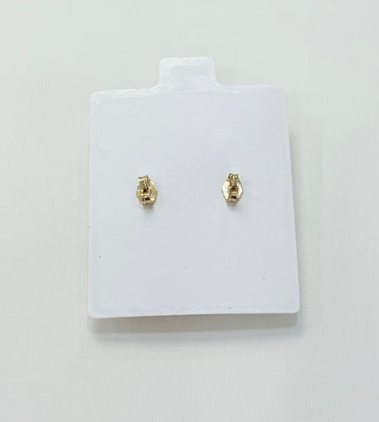 1760- NEW 10K Gold Trebol Stud Earrings (13.6mm) W.G