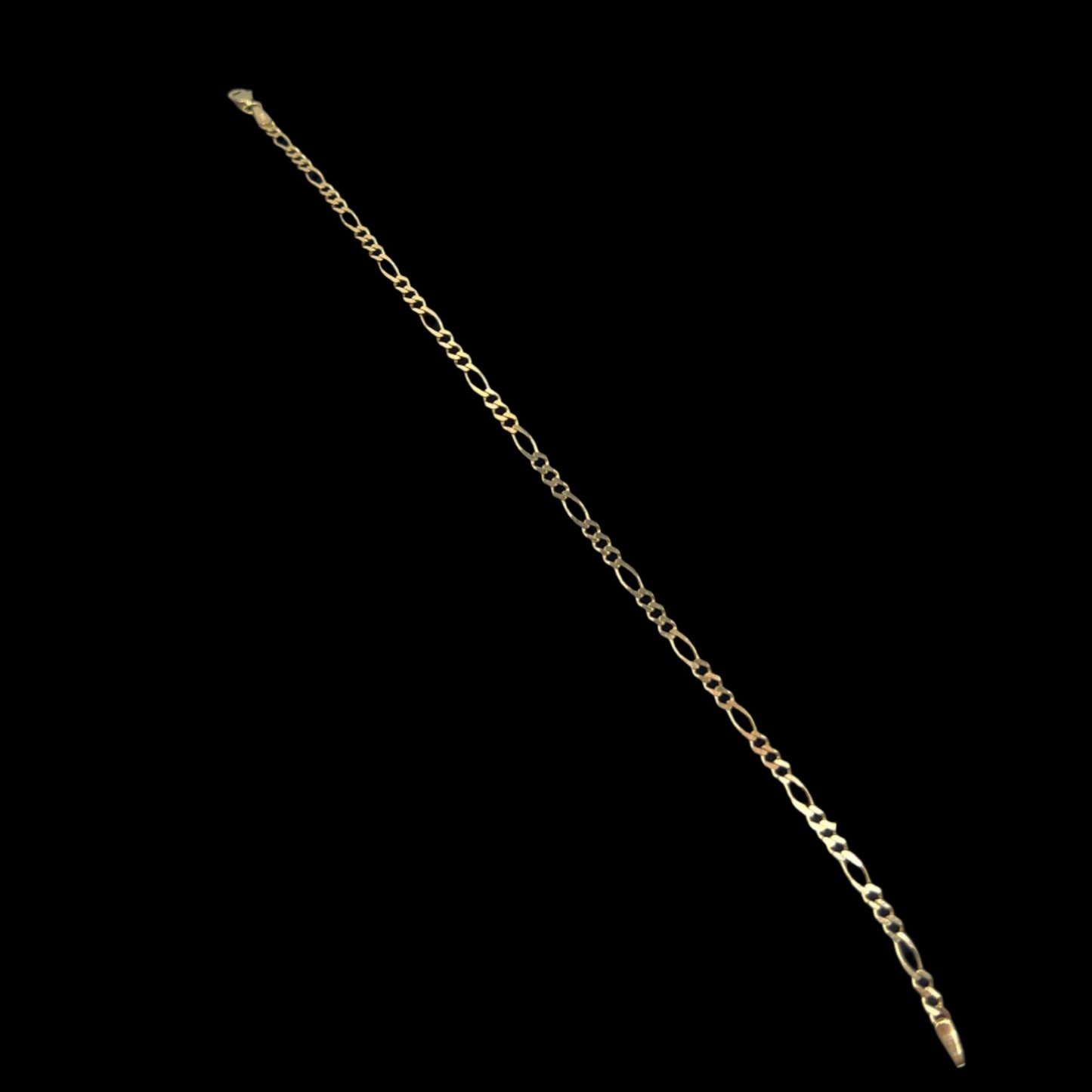 519- 14K Yellow Gold Figaro Bracelet 7”