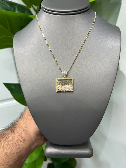 1320- NEW 10K Square The Last Supper Pendant W.G