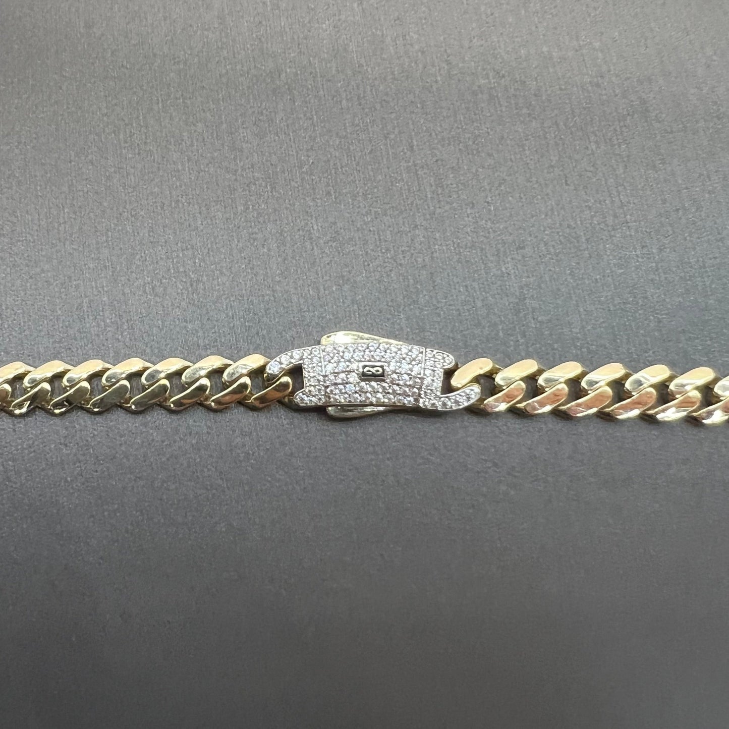 1660- NEW 14K Hollow Cuban Monaci Chain 22" (6mm) W.G