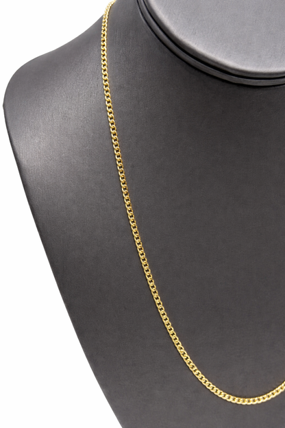 1466- NEW 14K Hollow Cuban Curb Chain 22" (2.5mm) W.G