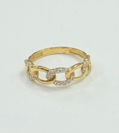 1374- NEW 10K Cuban Link Band Wedding Rings Trio W.G