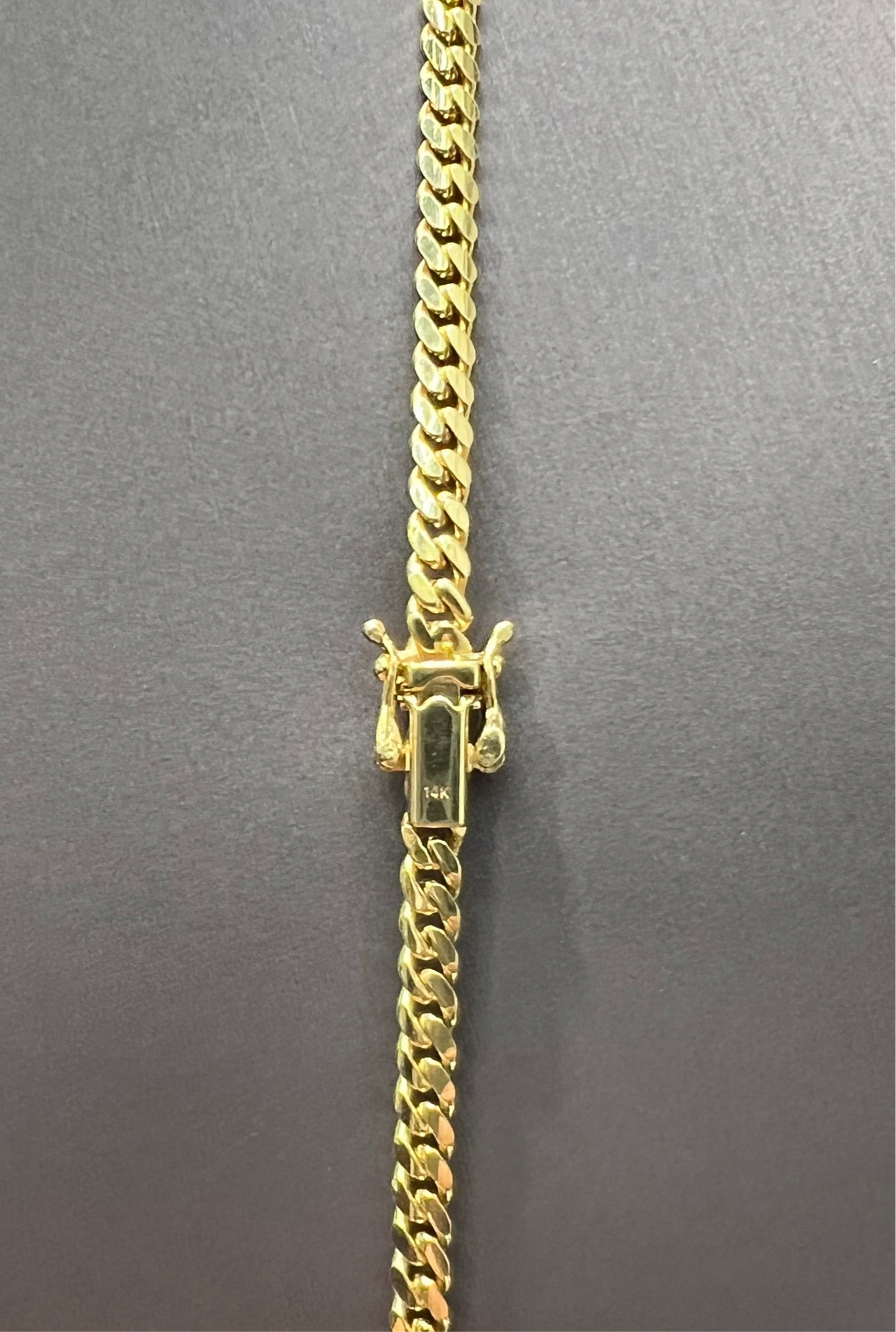 1264- NEW 14K Solid Miami Cuban Chain 22” (4mm) W.G