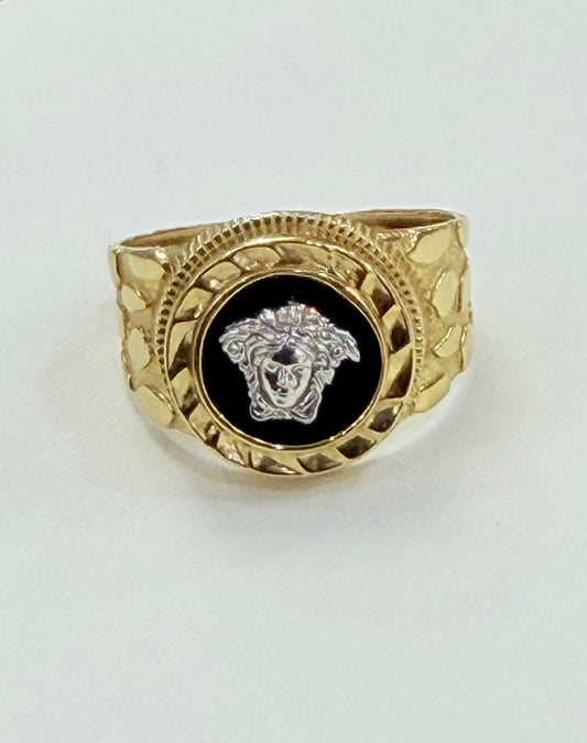 1489- NEW 10K Medusa Fancy Nugget Gold Ring W.G