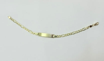 1744- NEW 10K Figaro ID Bracelet 6” (3.5mm) W.G
