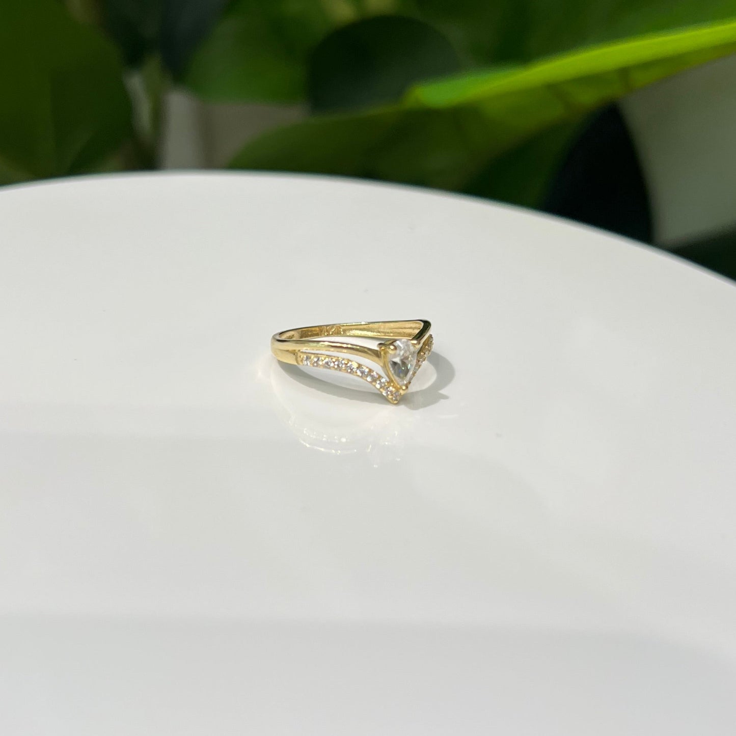 1242- NEW 14K Solitaire Cz Women's Ring W.G