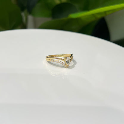 1242- NEW 14K Solitaire Cz Women's Ring W.G