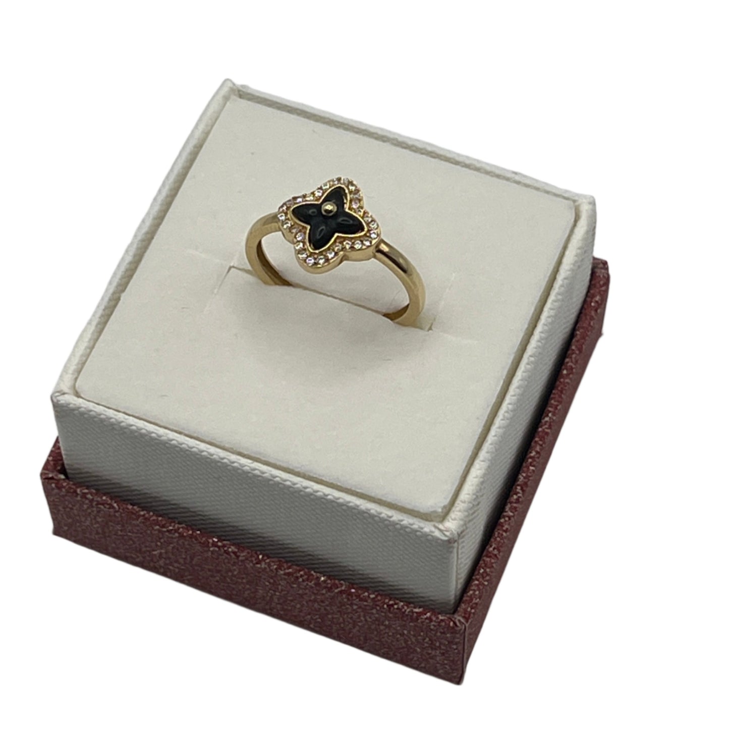 598- Black clover Cz Ring Sz 8