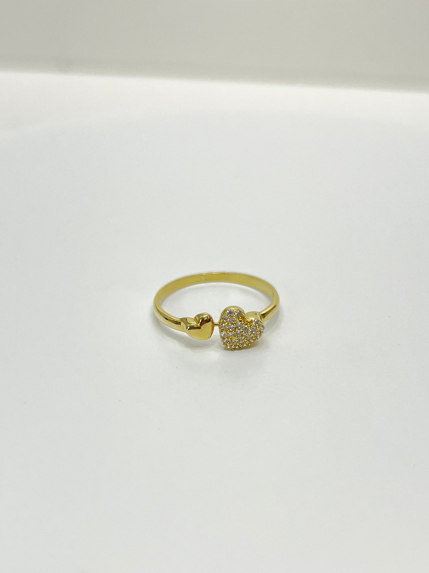 1480- NEW 14K Double Heart Ring W.G